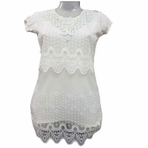 Ladies White Embroidered Top