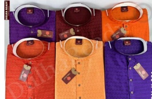 Mens Poly Jacquard Silks Kurta