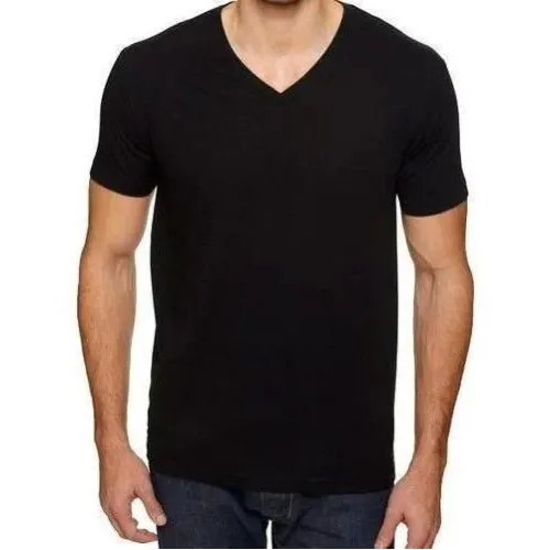 Mens V-Neck T-Shirt - Color: Black