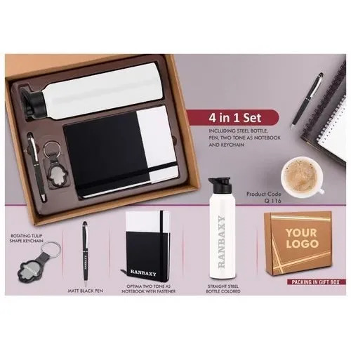 4 In 1 Black Professional Desk Utility Corporate Gift Set