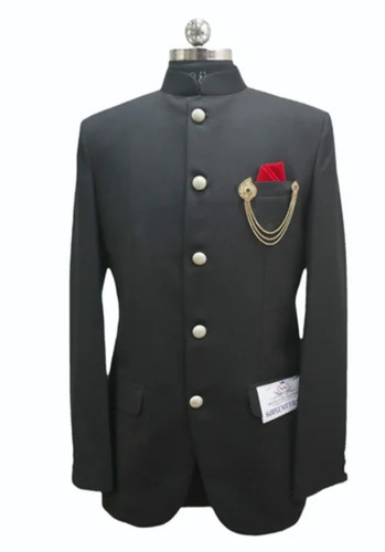 Black Self Italian Jodhpuri Men Suit
