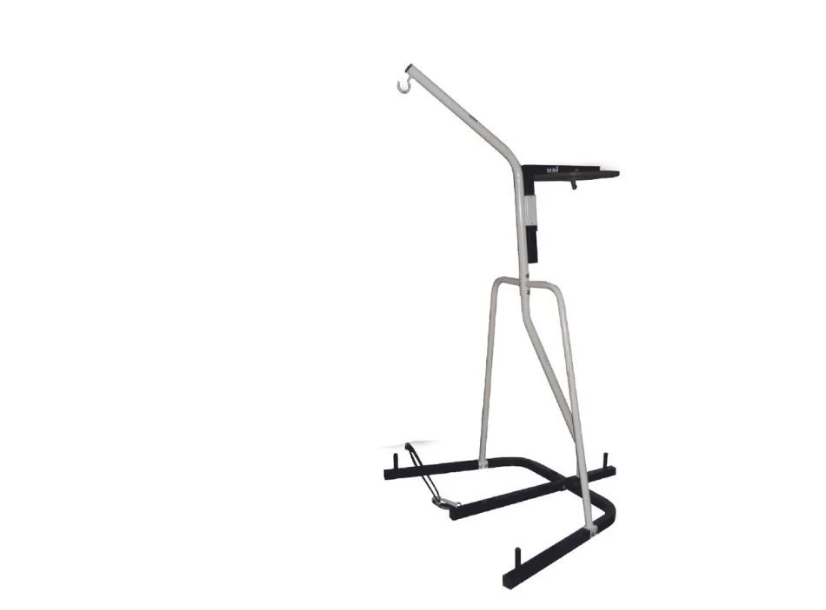 Double Station Boxing Stand 6262S - Steel Frame, Gray, Adjustable Height | Dual Speed Bag Mount, Triangular Base, Scratch Resistant Coating