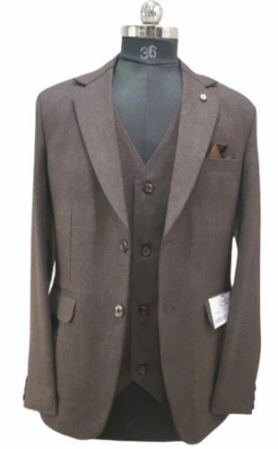 Exotic Dark Coffee Wool Touch Men Suit