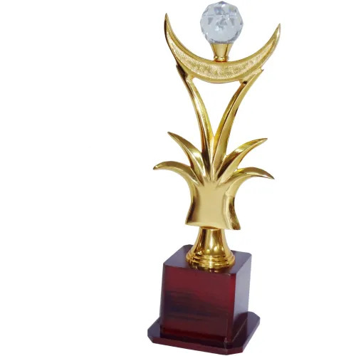 Golden Crescent Moon Brass Trophy