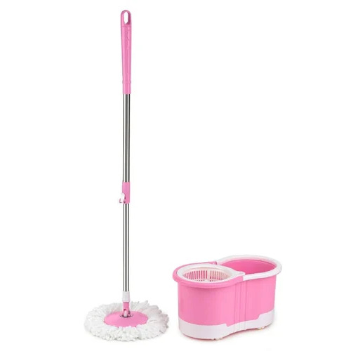 Pink Color Magic Mop With 360 Spin Bucket