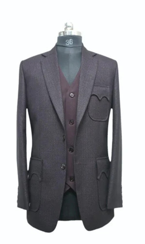 Self Textured Italian Vest Men Blazer