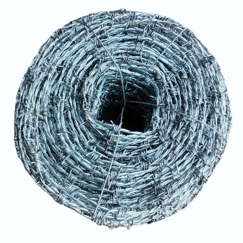 Silver 6mm Mild Steel Barbed Wire