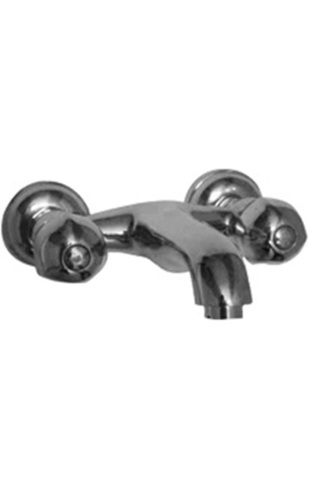 Silver Wall Bath Mixer Tap
