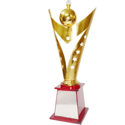 Tulip Star Gold Plated Trophy - Base Material: Wooden