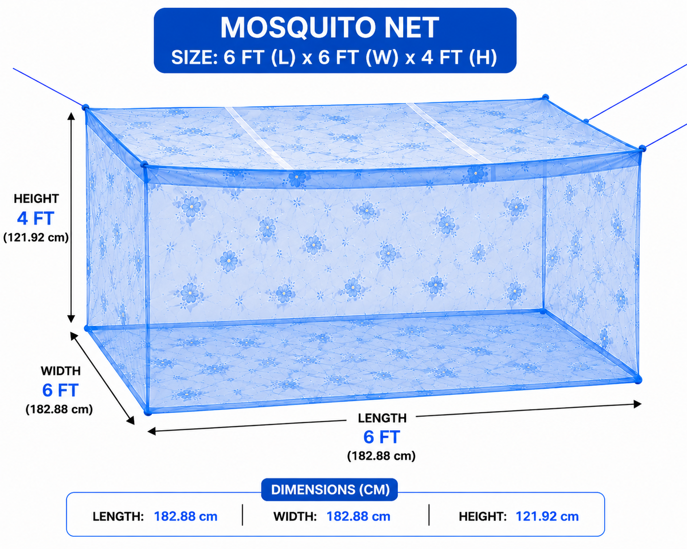 17 No. Border Printed Mosquito Net - Age Group: Adults