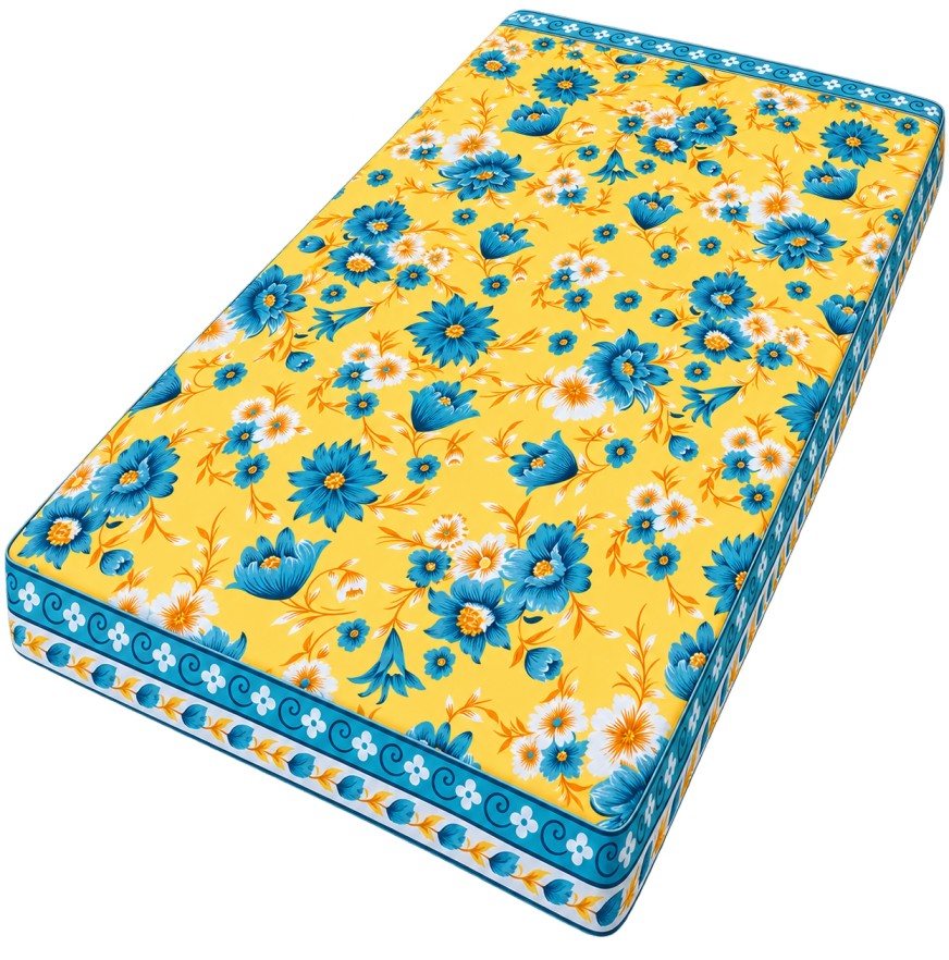 3*6 Feet Printed Mattress Cover - Color: Yellow