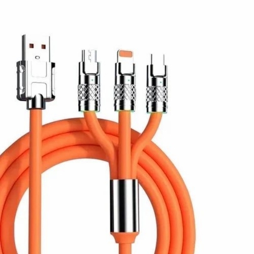 3-in-1 Retractable Charging & Data Cable - USB-C Micro USB & Lightning Combo