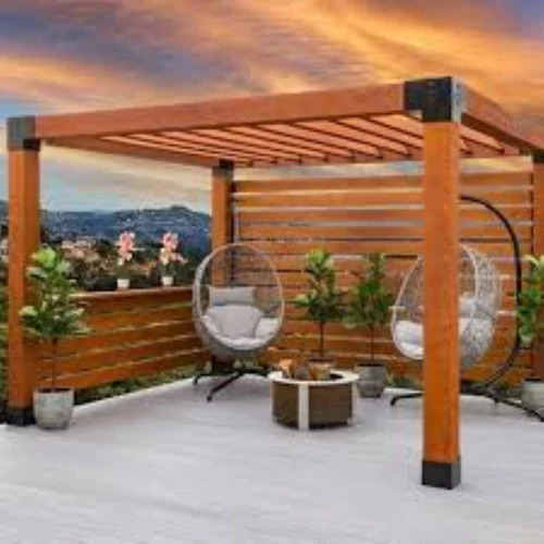 Brown Outdoor Wpc Pergolas