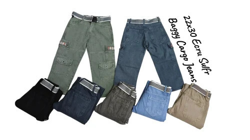 Regular Fit Kids Baggy Cargo Jeans Pant