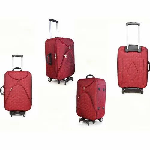 Hard Body Maroon Luggage Trolley Bag - Feature: Durable