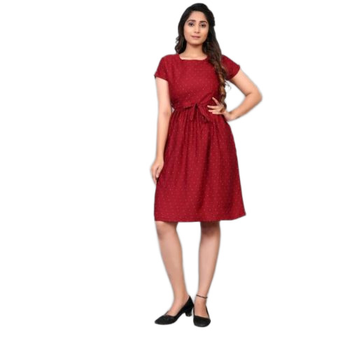 Short One Piece Dress - Color: Red