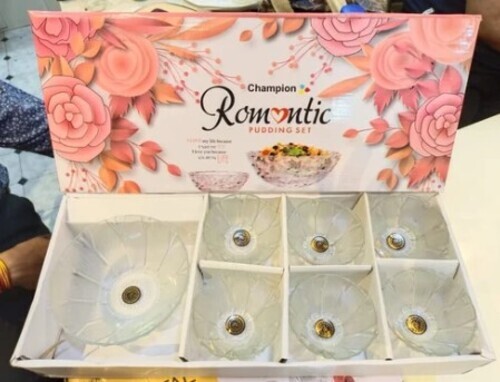 7 Pieces Glass Pudding Set