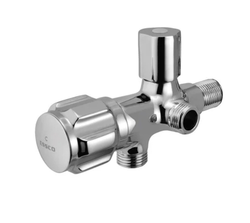 Angle Brass Valve Bib Cock - Color: Silver