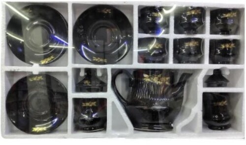 Black Bone China Kettle Cup Set