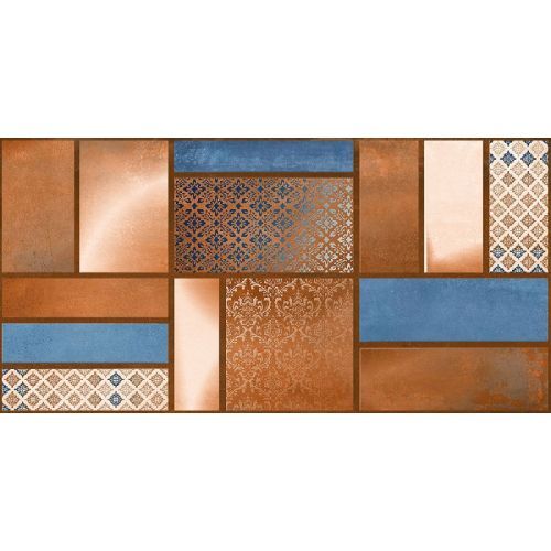 Gl Dallas Hl Cotto Ceramic Wall Tiles - Ceramic, Customized Rectangle, Multi Color | Polished Finish, Non-Slip, Durable