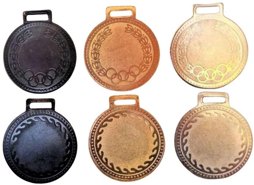 Gold / Silver / Bronze Brass Custom Sports Medal With Ribbon