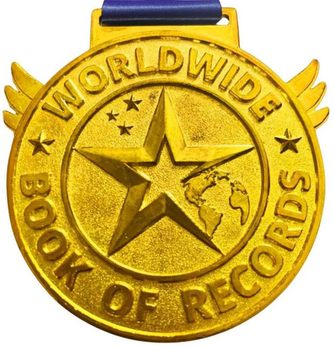 Golden Brass Custom Sports Medal With Ribbon