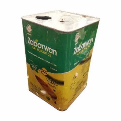 Printed Mustard Oil Tin Container - Size: Standard