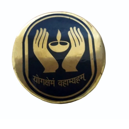 Round Brass Button Badge