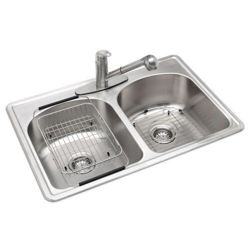 Silver Double Bowl Kitchen Sink - Feature: High Quality