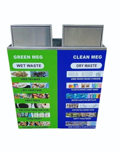 Stainless Steel 2 In 1 Push Bin