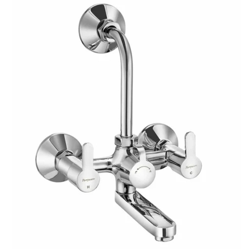Stainless Steel Double Handle Parryware Jade Bib Cock - Color: Silver
