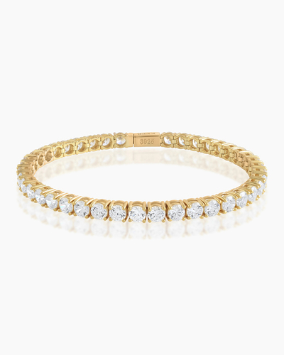 Tennis Bracelet 925 Silver 18k Gold Plated Cz Stones