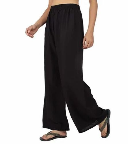 Women Black Rayon Palazzo