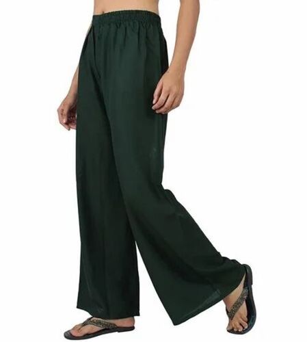 Women Dark Green Rayon Palazzo