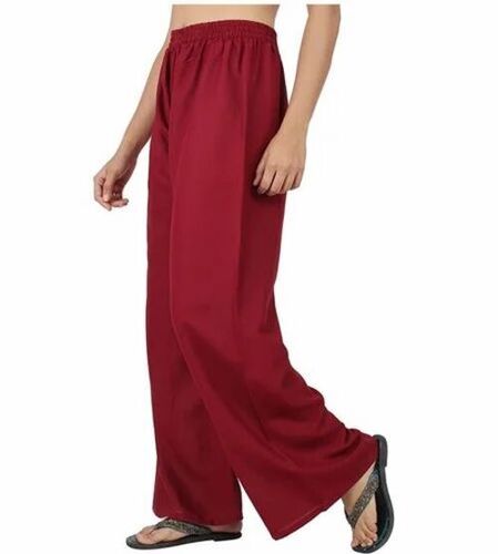 Women Maroon Rayon Palazzo