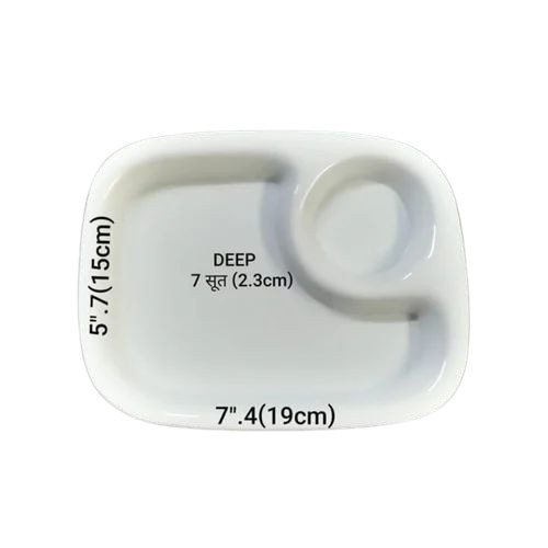 2 Compartments White Acrylic Tray