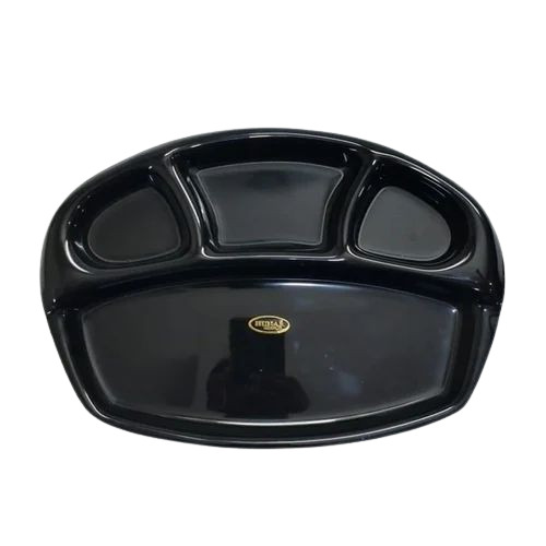 4 Compartments Black Acrylic Tray