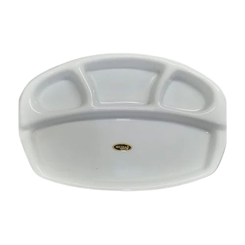 4 Compartments White Acrylic Tray