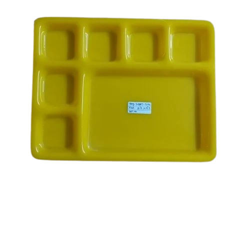 7 Compartment Acrylic Yellow Rectangular Tray