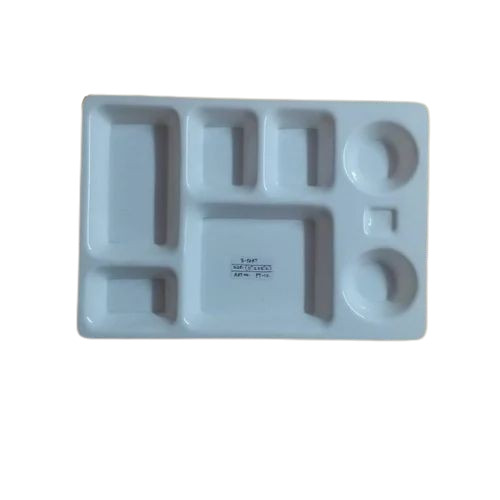 8 Compartment Acrylic White Rectangular Tray