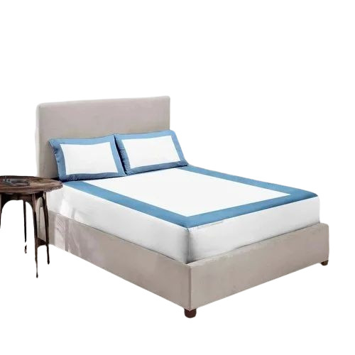 Blue And White Dual Tone Fitted Bedsheet