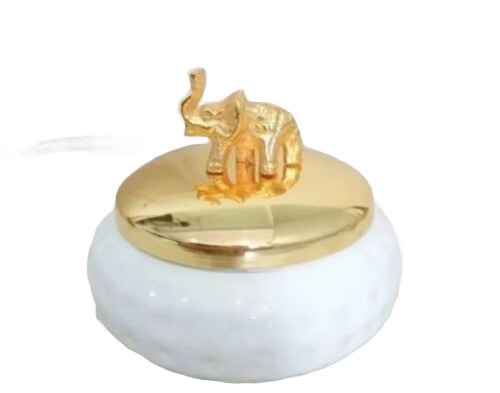 Gold Hammered Metal Jar