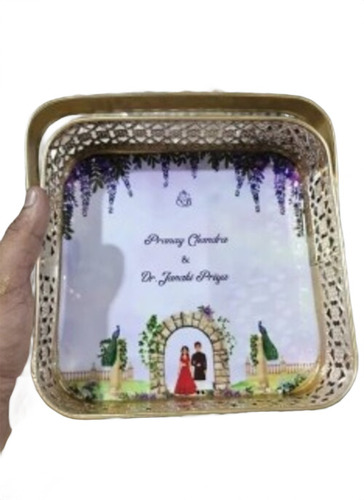 Iron Square Pichwai Tray