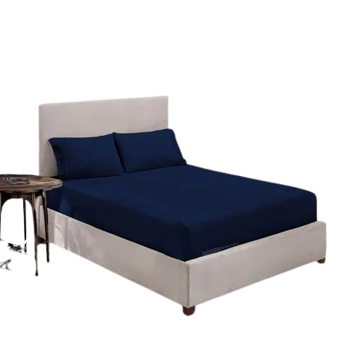 Navy Blue Microfiber Fitted Bed Sheet