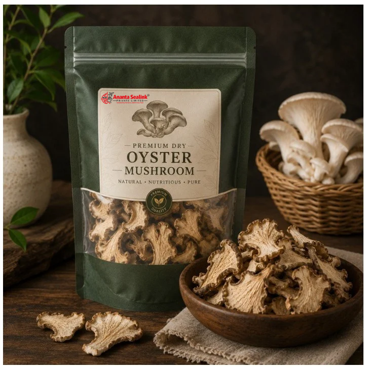 Premium Dry Oyster Mushroom - Color: Light Brown