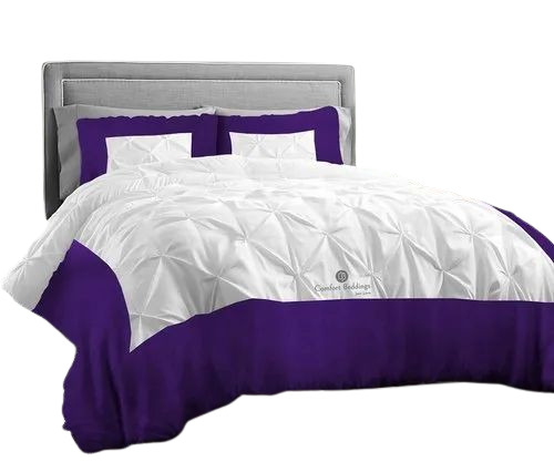 Purple And White Dual Tone Half Pinch Duvet Cover