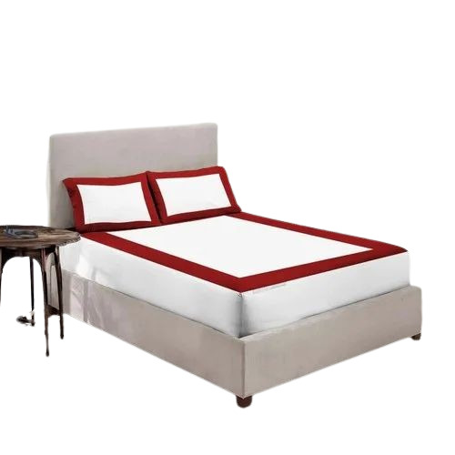 Red And White Dual Tone Fitted Bedsheet