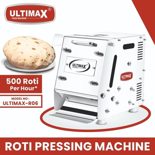 Roti Press Making Machine 500 Chapatis Per Hour - Stainless Steel, 16x15x18 Inches, Grey | Automatic, Environment Friendly, High Efficiency