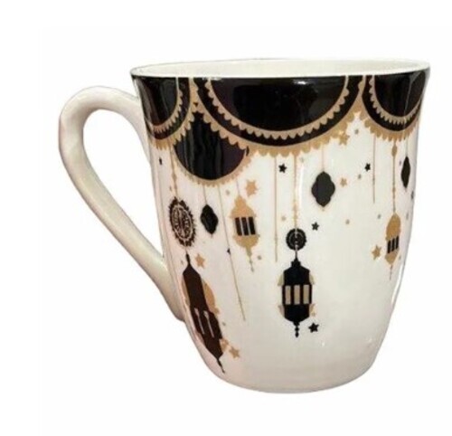 150ml Black Printed Ceramic Coffee Mug