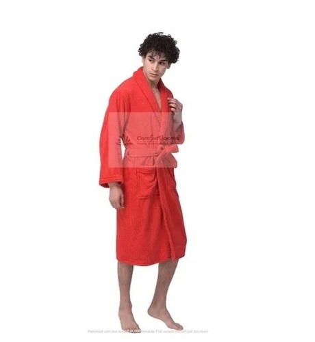 400 GSM Red Unisex Terry Bathrobe